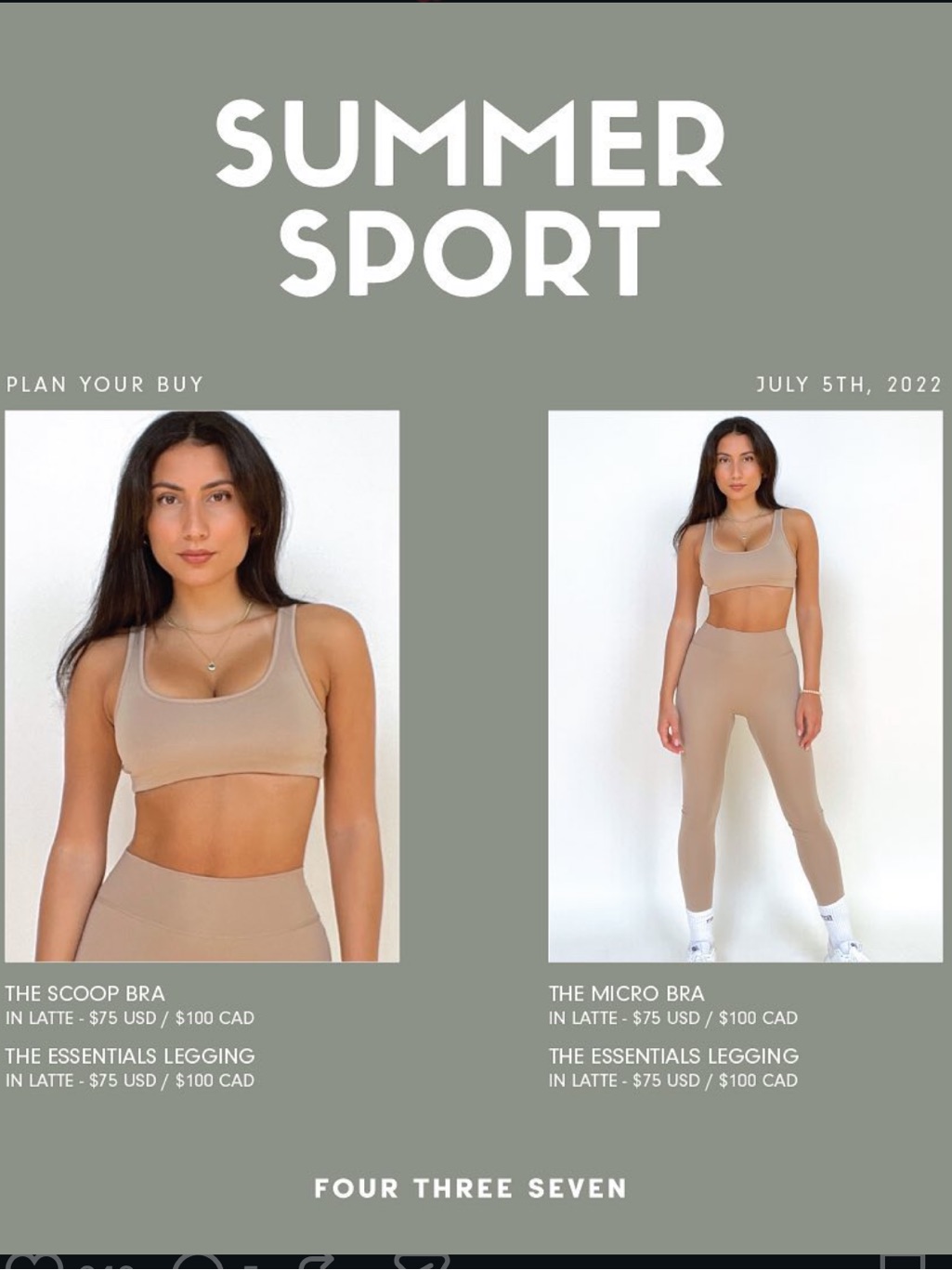 437 Scoop Bra & Leggings Latte